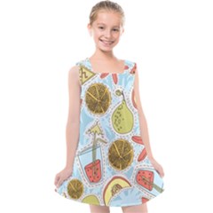 Tropical Pattern Kids  Cross Back Dress