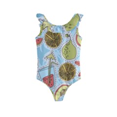 Tropical pattern Kids  Frill Swimsuit