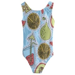 Tropical pattern Kids  Cut-Out Back One Piece Swimsuit
