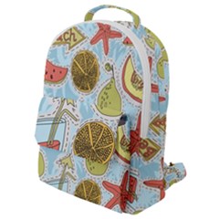 Tropical pattern Flap Pocket Backpack (Small)