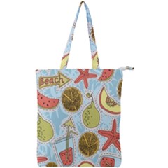 Tropical pattern Double Zip Up Tote Bag