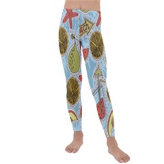 Tropical pattern Kids  Lightweight Velour Leggings