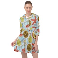 Tropical pattern Mini Skater Shirt Dress