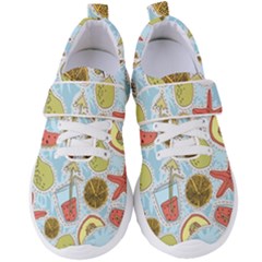 Tropical pattern Women s Velcro Strap Shoes