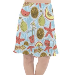 Tropical pattern Fishtail Chiffon Skirt