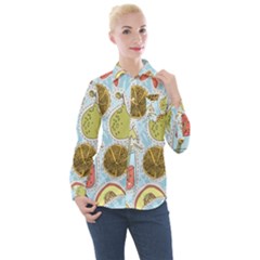 Tropical Pattern Women s Long Sleeve Pocket Shirt