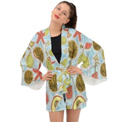 Tropical pattern Long Sleeve Kimono