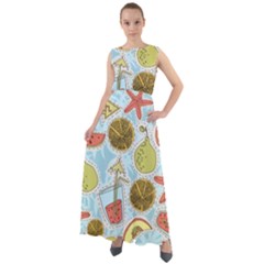 Tropical pattern Chiffon Mesh Boho Maxi Dress