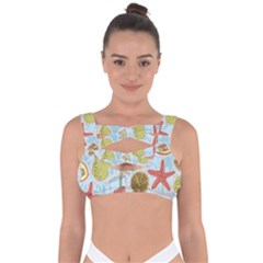 Tropical pattern Bandaged Up Bikini Top