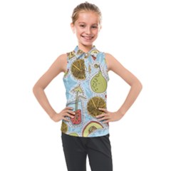 Tropical pattern Kids  Sleeveless Polo Tee