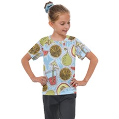 Tropical pattern Kids  Mesh Piece Tee