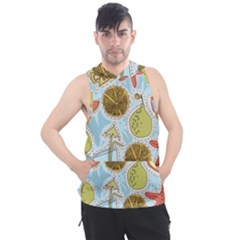 Tropical Pattern Men s Sleeveless Hoodie