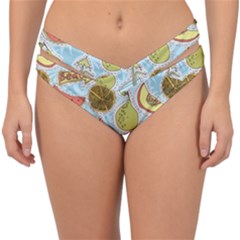 Tropical pattern Double Strap Halter Bikini Bottom