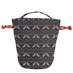 Moth Pattern Drawstring Bucket Bag