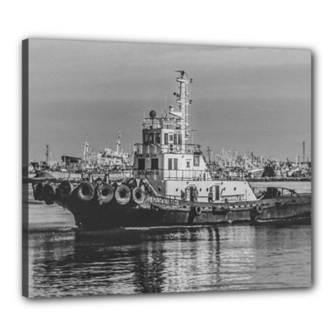 Tugboat At Port, Montevideo, Uruguay Canvas 24  X 20  (stretched) by dflcprintsclothing