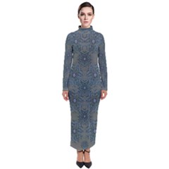 Decorative Wheat Wreath Stars Turtleneck Maxi Dress by pepitasart