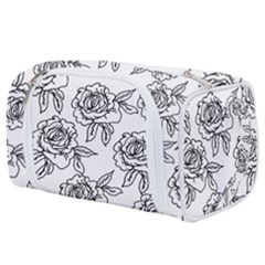 Line Art Black And White Rose Toiletries Pouch