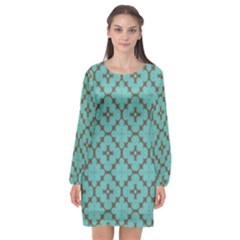 Tiles Long Sleeve Chiffon Shift Dress  by Sobalvarro