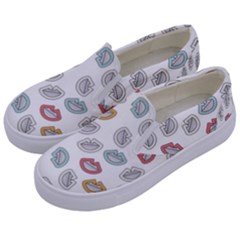 Happy Doodle Laugh Kids  Canvas Slip Ons by tmsartbazaar