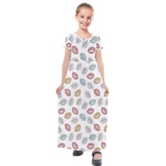 Happy Doodle Laugh Kids  Short Sleeve Maxi Dress by tmsartbazaar