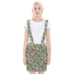 Multicolored Collage Print Pattern Mosaic Braces Suspender Skirt by dflcprintsclothing