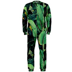 Night Tropical Banana Leaves Onepiece Jumpsuit (men)  by goljakoff