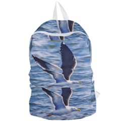 Seagull Flying Over Sea, Montevideo, Uruguay Foldable Lightweight Backpack by dflcprintsclothing