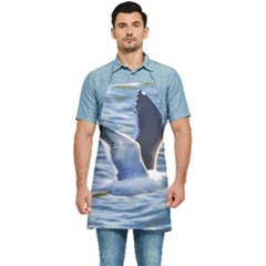 Seagull Flying Over Sea, Montevideo, Uruguay Kitchen Apron by dflcprintsclothing