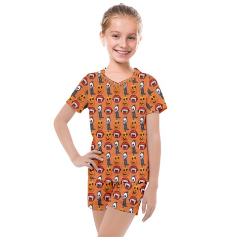 Halloween Kids  Mesh Tee And Shorts Set by Sparkle