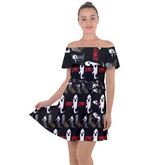 Halloween Off Shoulder Velour Dress by Sparkle