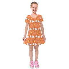 Halloween Kids  Short Sleeve Velvet Dress