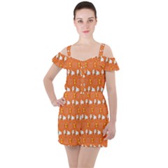 Halloween Ruffle Cut Out Chiffon Playsuit