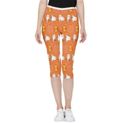 Halloween Inside Out Lightweight Velour Capri Leggings 