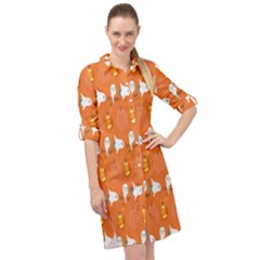 Halloween Long Sleeve Mini Shirt Dress by Sparkle