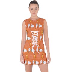 Halloween Lace Up Front Bodycon Dress