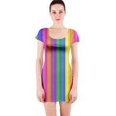 Colorful Spongestrips Short Sleeve Bodycon Dress