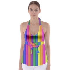 Colorful Spongestrips Babydoll Tankini Top by Sparkle