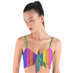 Colorful Spongestrips Woven Tie Front Bralet