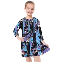 Eyesore  Kids  Quarter Sleeve Shirt Dress by MRNStudios