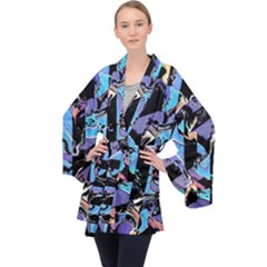 Eyesore  Long Sleeve Velvet Kimono  by MRNStudios