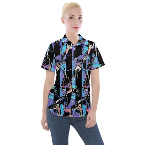 Eyesore  Women s Short Sleeve Pocket Shirt by MRNStudios