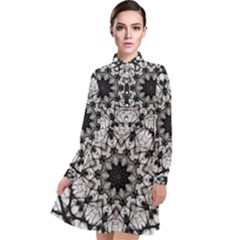 Evil Mandala  Long Sleeve Chiffon Shirt Dress by MRNStudios