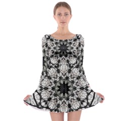 Evil Mandala  Long Sleeve Skater Dress by MRNStudios