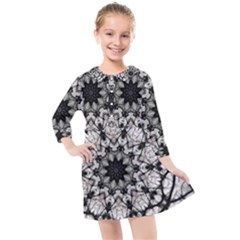 Evil Mandala  Kids  Quarter Sleeve Shirt Dress by MRNStudios