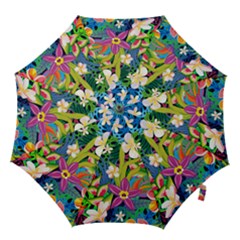 Colorful Floral Pattern Hook Handle Umbrellas (large) by designsbymallika