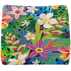 Colorful Floral Pattern Seat Cushion by designsbymallika