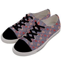 Auntumn Pretty Leaves Pattern Men s Low Top Canvas Sneakers by designsbymallika