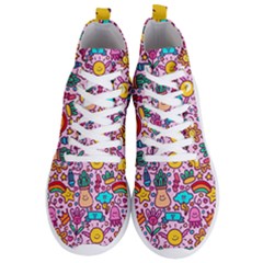 Colourful Funny Pattern Men s Lightweight High Top Sneakers by designsbymallika