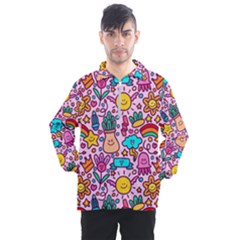 Colourful Funny Pattern Men s Half Zip Pullover by designsbymallika