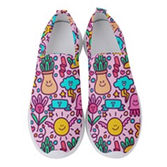 Colourful Funny Pattern Women s Slip On Sneakers